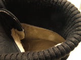 Damen Keilabsatz Stiefelette warm gefüttert Velour Look Black # 0072