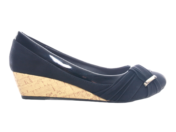Damen Keilabsatz Pumps Wedges Black # 518 C12