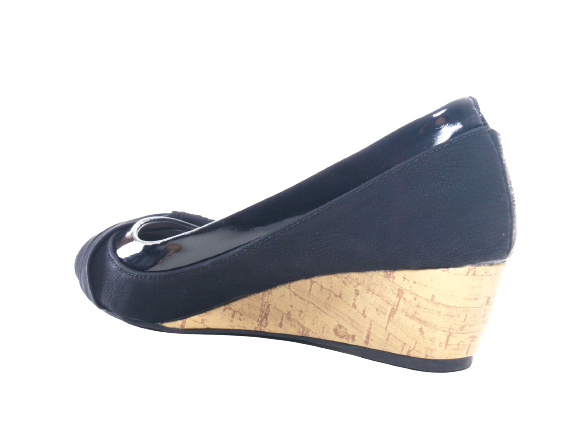 Damen Keilabsatz Pumps Wedges Black # 518 C12