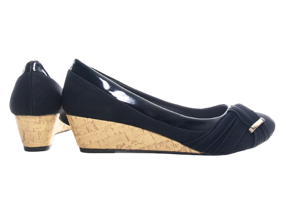 Damen Keilabsatz Pumps Wedges Black # 518 C12