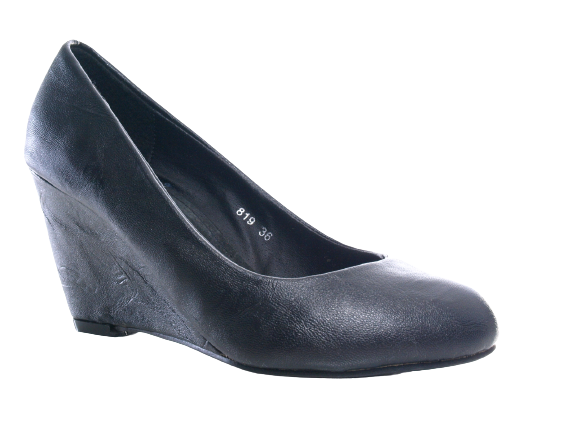 Damen Keilabsatz Pumps Wedges Black # 819