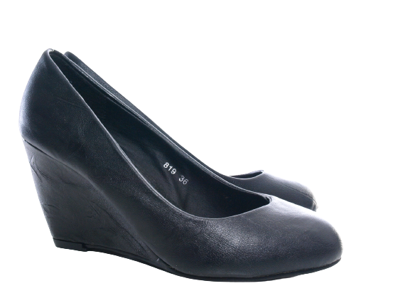 Damen Keilabsatz Pumps Wedges Black # 819