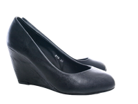 Damen Keilabsatz Pumps Wedges Black # 819