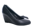 Damen Keilabsatz Pumps Wedges Black # 819