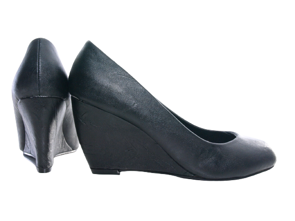Damen Keilabsatz Pumps Wedges Black # 819