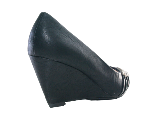 Damen Keilabsatz Pumps Wedges Black # 192