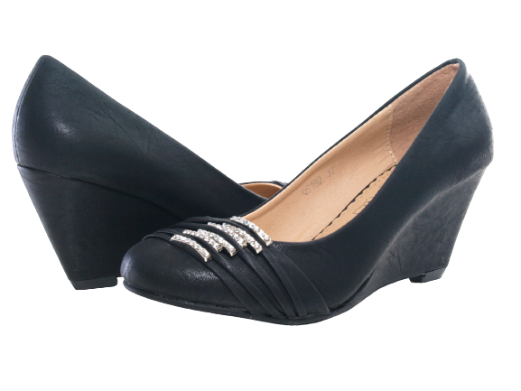 Escarpins compensés pour femme noirs # 192