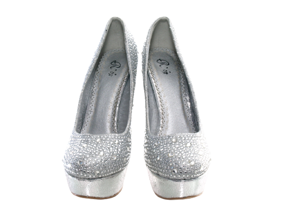 Women's High Heel Platform Pumps Evening Shoes Stilettos Silver # 6423