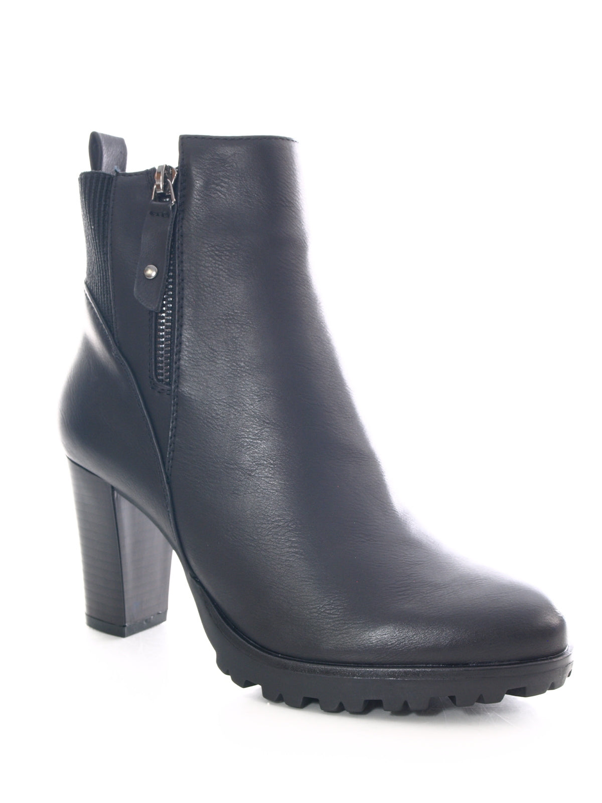 Damen Ankle Boots Stiefelette warm gefüttert Black # 482
