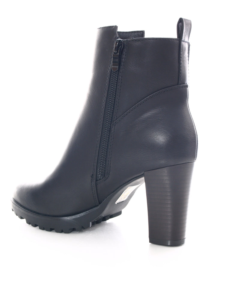 Damen Ankle Boots Stiefelette warm gefüttert Black # 482