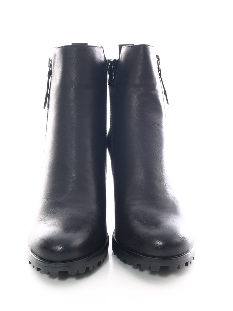 Damen Ankle Boots Stiefelette warm gefüttert Black # 482