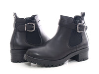 Damen Ankle Boots Stiefelette warm gefüttert Black # 545