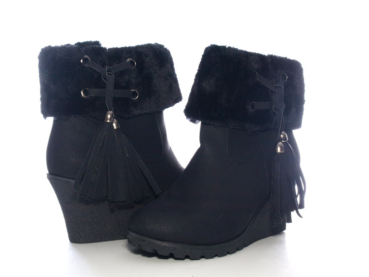 Bottines compensées pour femme Noir # 211