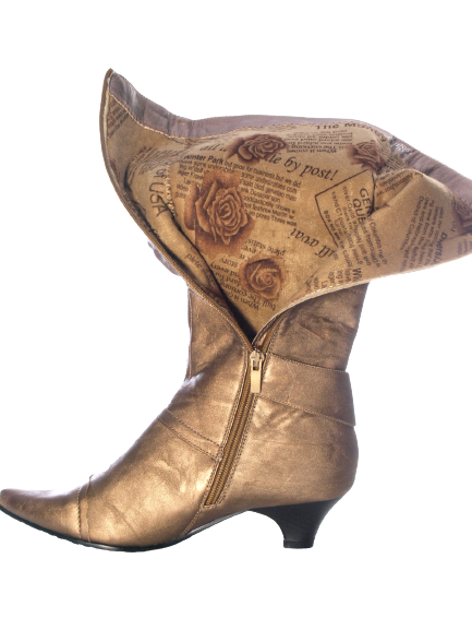 Damen Stiefel Winterstiefel warmgefüttert Gold # 7053