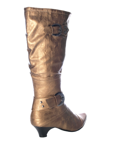 Damen Stiefel Winterstiefel warmgefüttert Gold # 7053