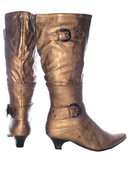 Damen Stiefel Winterstiefel warmgefüttert Gold # 7053