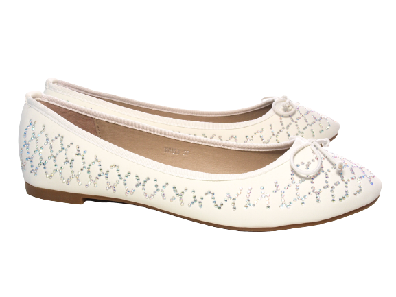 Women's Slip-On Shoes Ballerinas Loafers Moccasins Slip-On Flats Casual White # 53