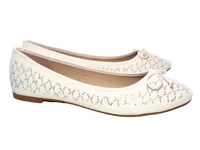 Damen Slipper Halbschuhe Ballerina Loafer Mokassins Slip On Flats Freizeit White # 53