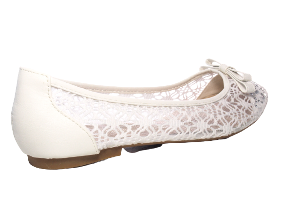 Ballerines à enfiler pour femmes, chaussures de mariée, mocassins de mariage, chaussures plates à enfiler, décontractées, blanc # 8382-22