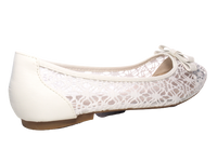 Damen Slipper Ballerina  Brautschuhe  Hochzeit Loafer Mokassins  Slip On Flats Freizeit White #  8382-22