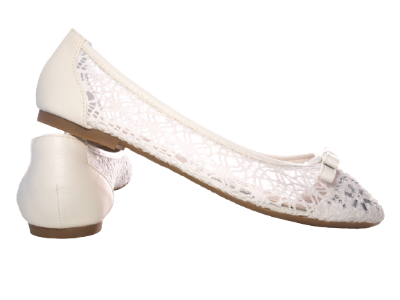 Ballerines à enfiler pour femmes, chaussures de mariée, mocassins de mariage, chaussures plates à enfiler, décontractées, blanc # 8382-22