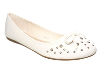 Damen Slipper Halbschuhe Ballerina Loafer Mokassins Slip On Flats Freizeit White # 9954