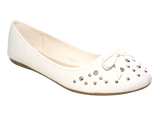 Damen Slipper Halbschuhe Ballerina Loafer Mokassins Slip On Flats Freizeit White # 9954