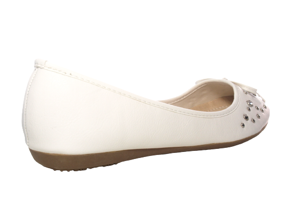 Mocassins ballerines chaussures basses pour femme, chaussures à enfiler, plates, décontractées, blanc # 9954