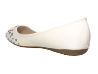 Damen Slipper Halbschuhe Ballerina Loafer Mokassins Slip On Flats Freizeit White # 9954