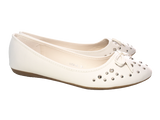 Damen Slipper Halbschuhe Ballerina Loafer Mokassins Slip On Flats Freizeit White # 9954