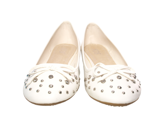 Mocassins ballerines chaussures basses pour femme, chaussures à enfiler, plates, décontractées, blanc # 9954