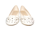 Damen Slipper Halbschuhe Ballerina Loafer Mokassins Slip On Flats Freizeit White # 9954