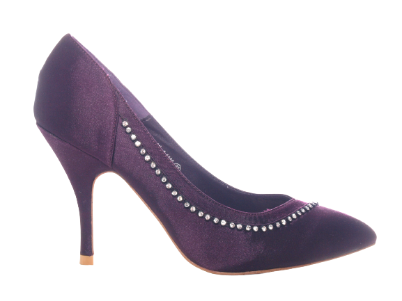 Women's High Heel Platform Pumps Evening Shoes Stilettos Purple # 6-1435