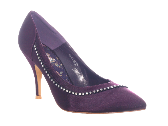 Damen High Heel Plateau Pumps Abendschuhe Stilettos Purple # 6-1435