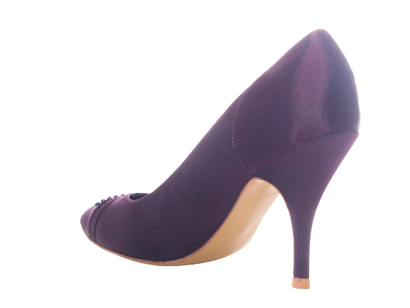 Damen High Heel Plateau Pumps Abendschuhe Stilettos Purple # 6-1435