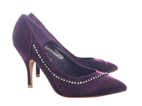 Damen High Heel Plateau Pumps Abendschuhe Stilettos Purple # 6-1435