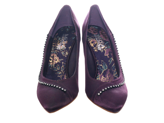 Damen High Heel Plateau Pumps Abendschuhe Stilettos Purple # 6-1435
