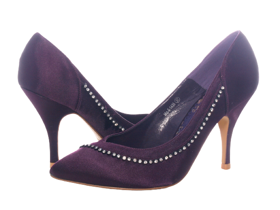 Damen High Heel Plateau Pumps Abendschuhe Stilettos Purple # 6-1435