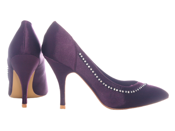 Damen High Heel Plateau Pumps Abendschuhe Stilettos Purple # 6-1435