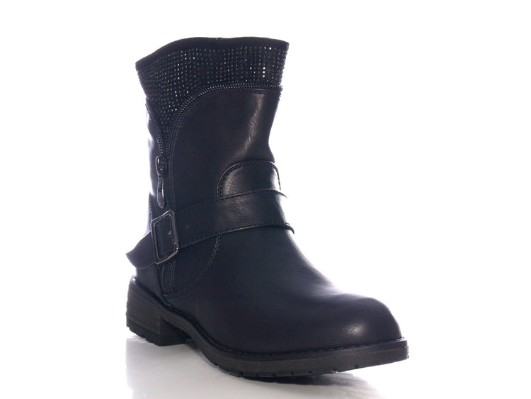 Women's slip-on ankle boots outdoor winter boots warm lined black # 387