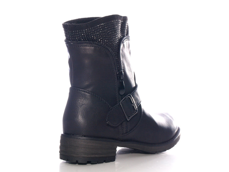 Women's slip-on ankle boots outdoor winter boots warm lined black # 387