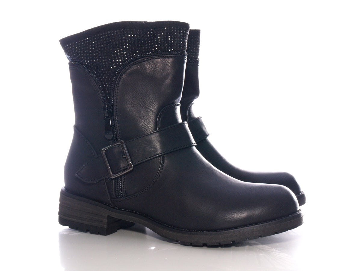 Women's slip-on ankle boots outdoor winter boots warm lined black # 387