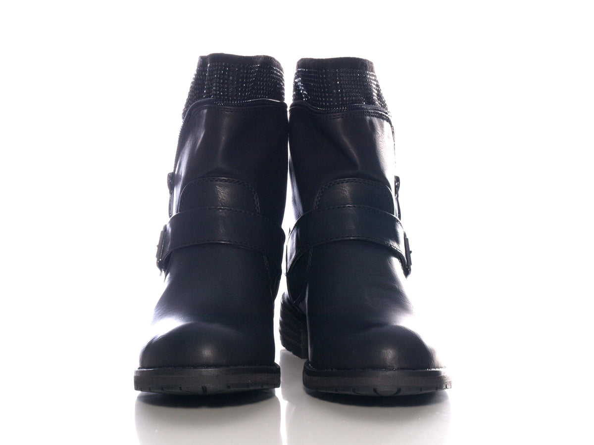 Women's slip-on ankle boots outdoor winter boots warm lined black # 387