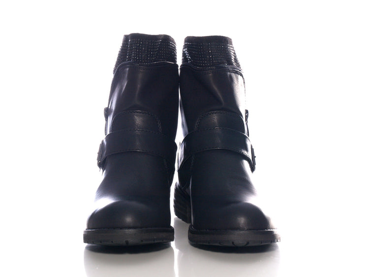 Women's slip-on ankle boots outdoor winter boots warm lined black # 387