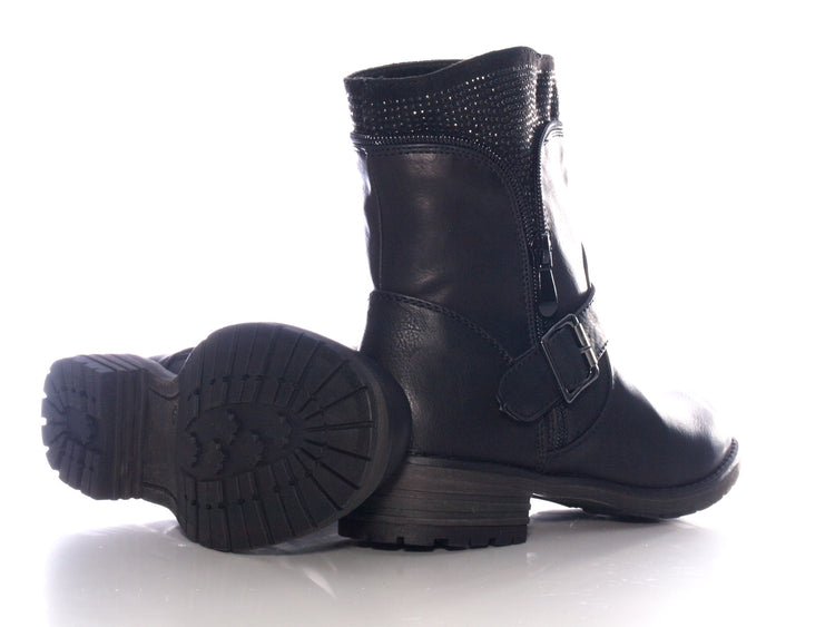 Women's slip-on ankle boots outdoor winter boots warm lined black # 387