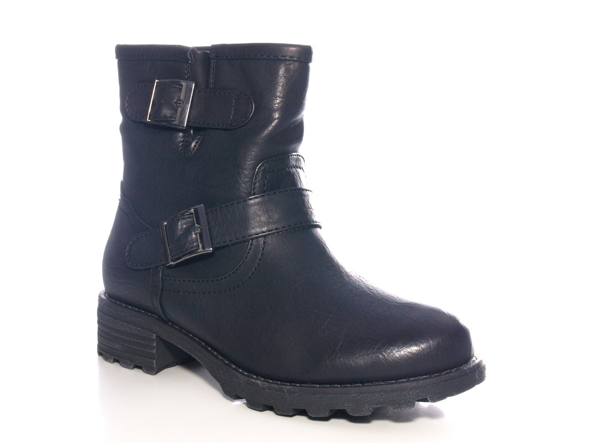 Women's slip-on ankle boots outdoor winter boots warm lined black # 636