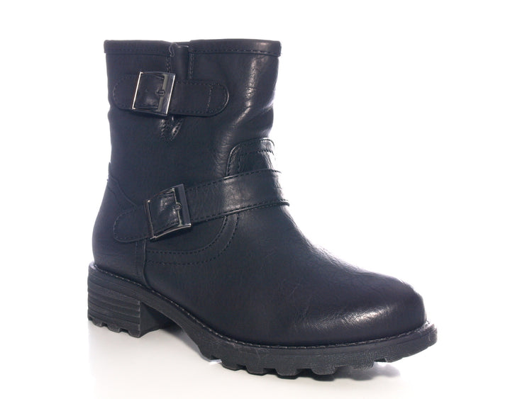 Women's slip-on ankle boots outdoor winter boots warm lined black # 636