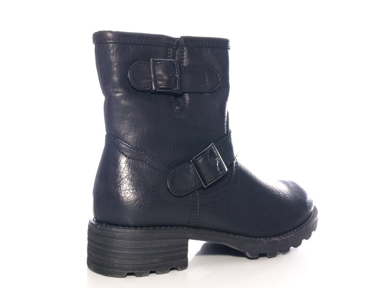 Women's slip-on ankle boots outdoor winter boots warm lined black # 636