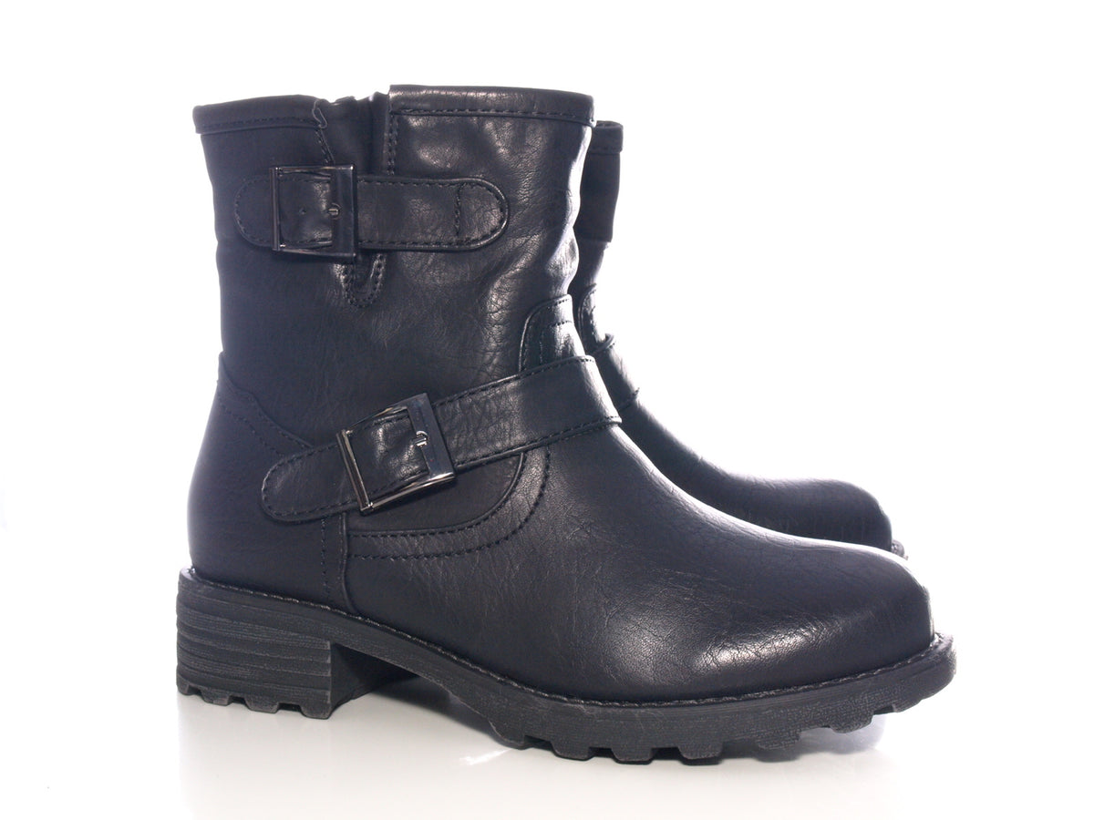 Women's slip-on ankle boots outdoor winter boots warm lined black # 636