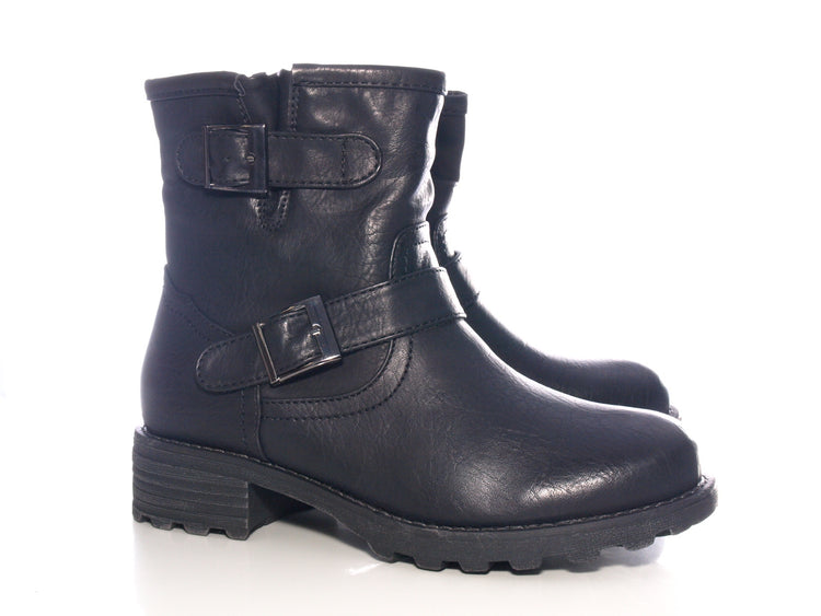 Women's slip-on ankle boots outdoor winter boots warm lined black # 636